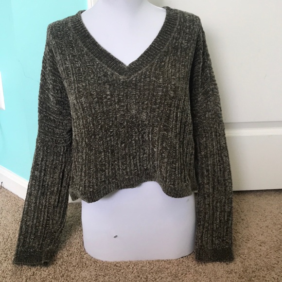 PacSun Sweaters - Army green fuzzy sweater